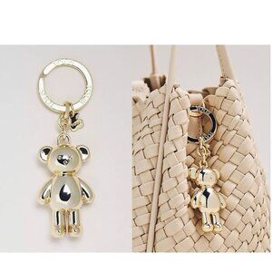 NWT TOUS Metal Teddy Bear Bag KEYRING/Charm - GOLD